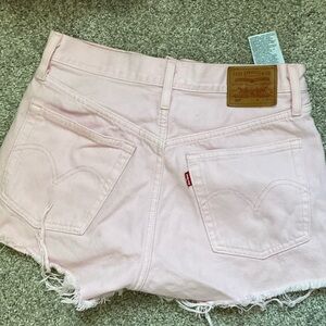 Pink Levi denim shorts